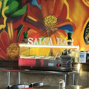Self serve salsa bar. Mild, medium and spicy (2 of each)