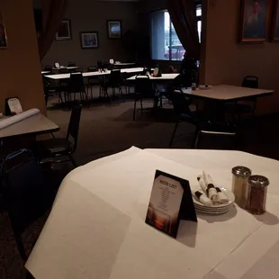 a table with a menu on it