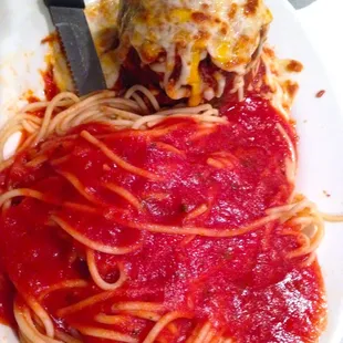 Spaghetti and Stuffed Peppers