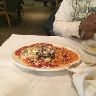 Baked Mushroom spaghetti