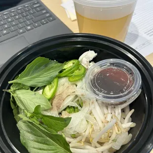 Pho Chicken before combining with broth which comes separately.   Delicious!