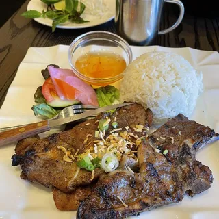 46. Charboiled BBQ Pork Chop with Rice