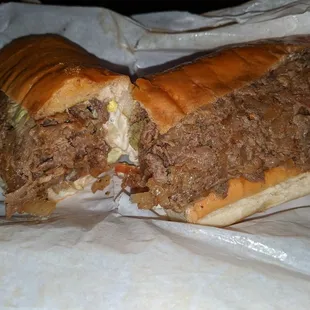 8" steak sub, LTM fried onions