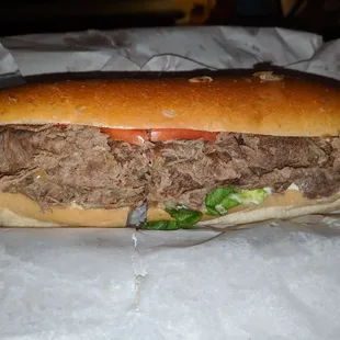 Steak sub, LTM, fried onions