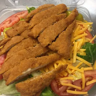 Chicken tender salad add cheddar