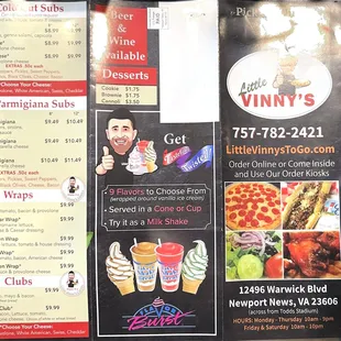 menu and prices