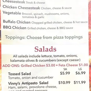 the menu