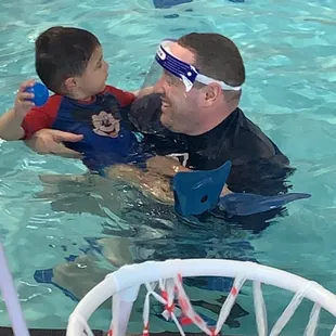 Learning to float with Daddy!