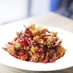 a plate of food on a table