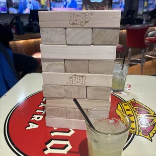 Giant Jenga and $5 margaritas in Sundays.