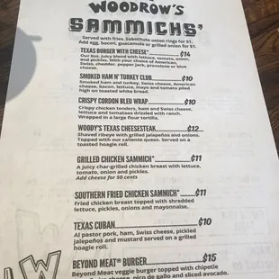 menu