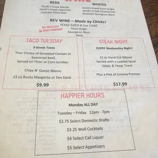 menu