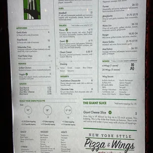 the menu