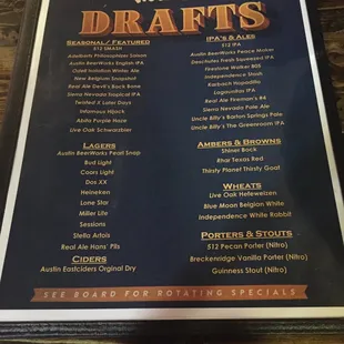 menu