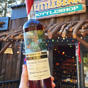 Specialty releases like this Littlebear Single Barrel Bourbon make this shop unique