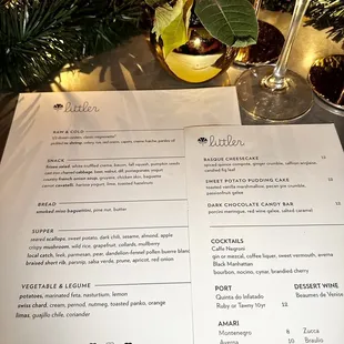 December menus