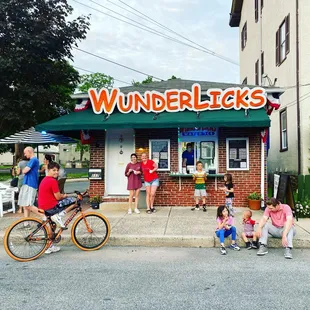 people sitting outside