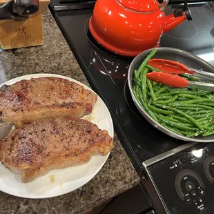 Steaks and Fresh Green Beans for Dinner