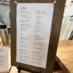 menu