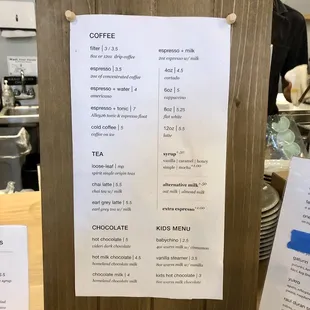 menu