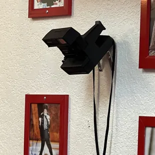 Retro Polaroid camera on the wall