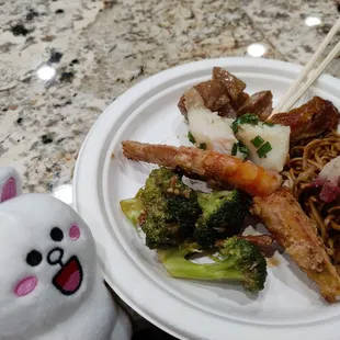 Cony liked the broccoli... Not mushy! She also ate noodles!