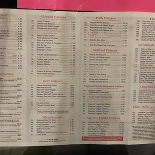 Menu as of 10/11/22
