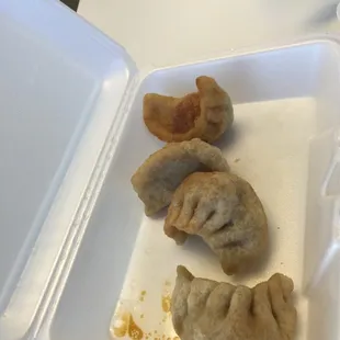 Pork Dumplings Pan Fried...half eaten lol