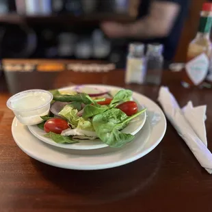 Salad with blue cheese dressing was fresh and a great warm up.