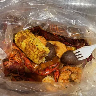 Crawfish &amp; shrimp boil after I had to add my own seasoning