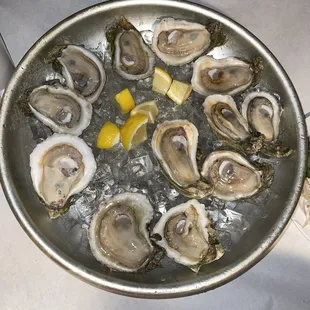 Raw oysters