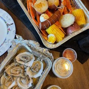 Oyster appetizer and boil.