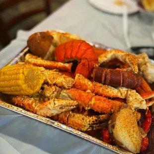 a platter of seafood