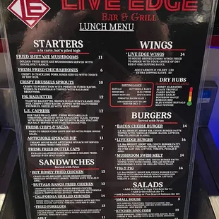 Lunch Menu 11am-4pm on Saturdays &amp; Sundays