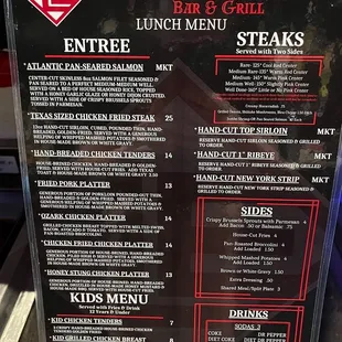 Lunch Menu 11am-4pm on Saturdays &amp; Sundays