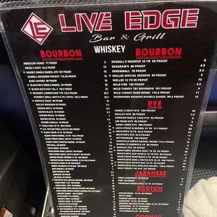 Bar Menu
