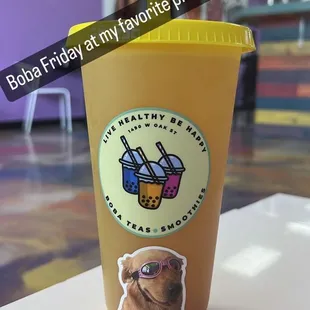 a drink in a plastic cup