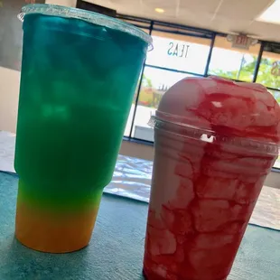 Ninja turtle tea bomb with cherry cheesecake!!