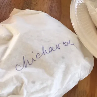 a plate of food and napkins