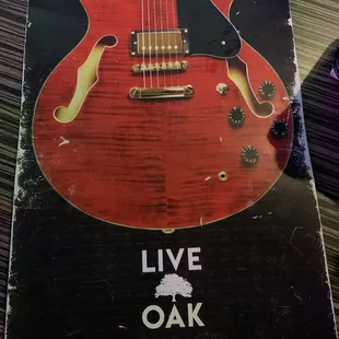 Front of menu