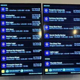 Menu board 9/4/22