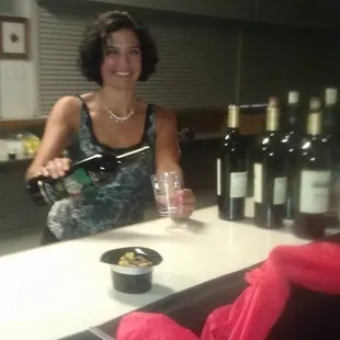 Jill bartending at the MRPS Hall in September 2013