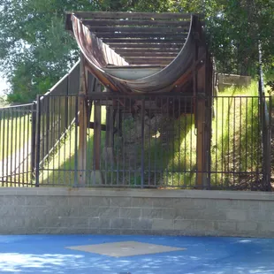 Water pours out of this chute in the summer
