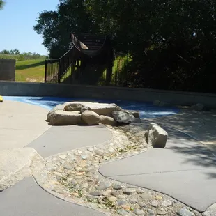 When the water feature is on, this river has water in it