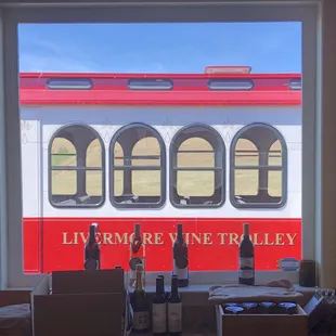 View of Trolley from Concannon's Tasting Room