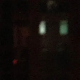 To the left of the lights....