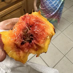 So juicy. delicious! "Fire Prince" variety.