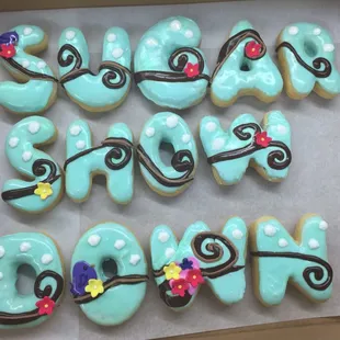 Custom letter donuts, decorated however you want!