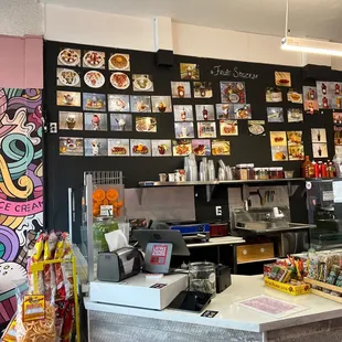 the interior of a bakery