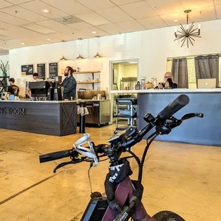 Barista over the bike